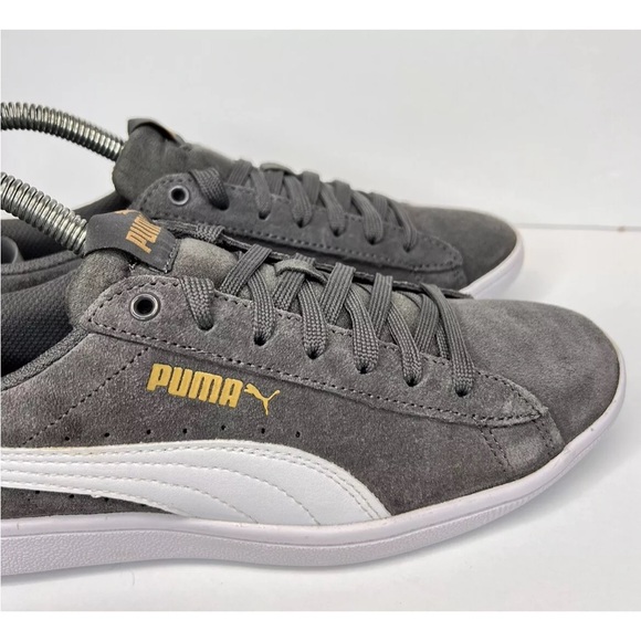 Puma Women's Vikky Soft Foam Comfort Casual Suede Sneakers Grey/White Sz 7 LKNW - Picture 10 of 16